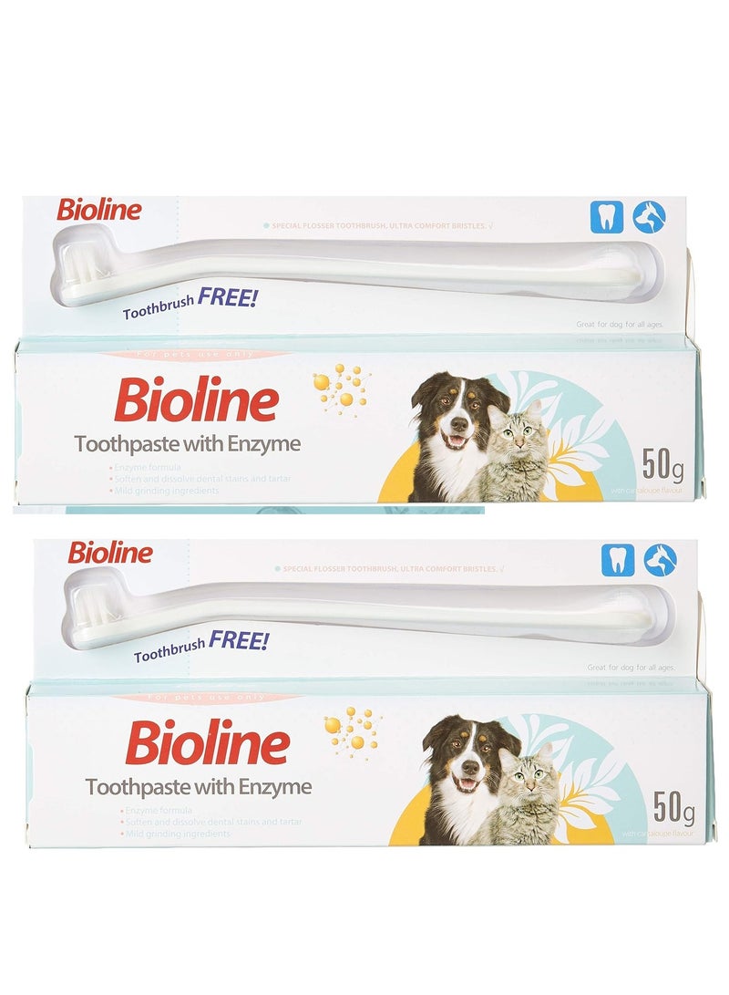 Bioline Dental Tooth Paste With Enzyme Hygienic 2X50g - Image 1