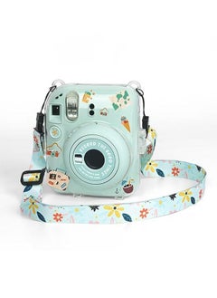 Generic 3 Pack Clear Camera Case Compatible with Fujifilm Instax Mini 12 Instant Camera, Mini 12 Hard Case with Photo Pocket Holds on Back and Adjustable Shoulder Strap & Cute Camera Sticker (Green)  - Image 2