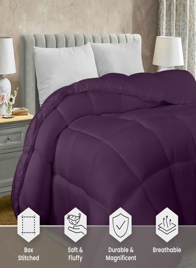 Utopia Bedding Quilted Comforter Duvet Insert, Box Stitched Down Alternative Comforter, Twin (Plum) - Image 2