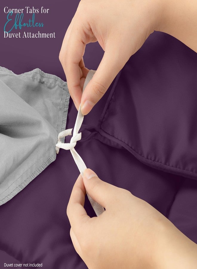 Utopia Bedding Quilted Comforter Duvet Insert, Box Stitched Down Alternative Comforter, Twin (Plum) - Image 4
