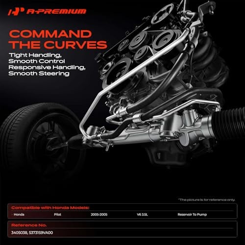 A-Premium APremium Power Steering Reservoir Hose Line Compatible with Honda Pilot 2005 V6 35L Reservoir To Pump - Image 3