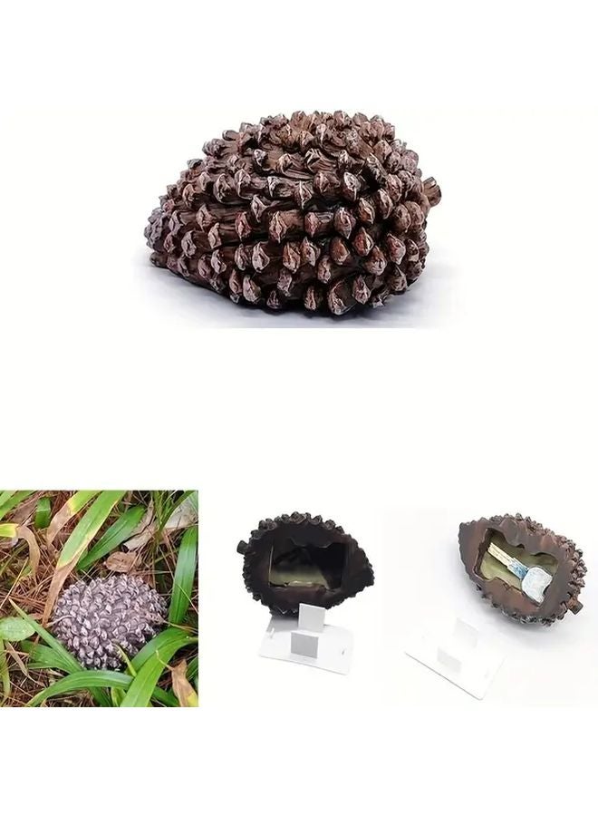 Pine Cone Key Box With Lock Waterproof PVC Outdoor Hidden Key Holder 1pc - Image 1