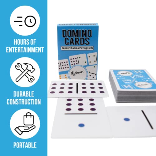 Regal Games - Double 9 Domino Playing Cards - Colored Dots Deck - Family-Friendly Domino Card Game - 2-8 Players - Ages 8+ - 55 Card Deck - 3.5” x 2.5” - Image 5