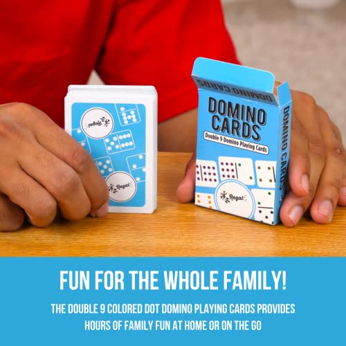 Regal Games - Double 9 Domino Playing Cards - Colored Dots Deck - Family-Friendly Domino Card Game - 2-8 Players - Ages 8+ - 55 Card Deck - 3.5” x 2.5” - Image 4