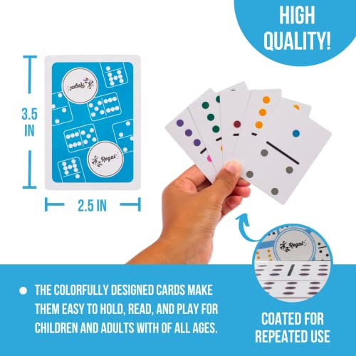 Regal Games - Double 9 Domino Playing Cards - Colored Dots Deck - Family-Friendly Domino Card Game - 2-8 Players - Ages 8+ - 55 Card Deck - 3.5” x 2.5” - Image 2