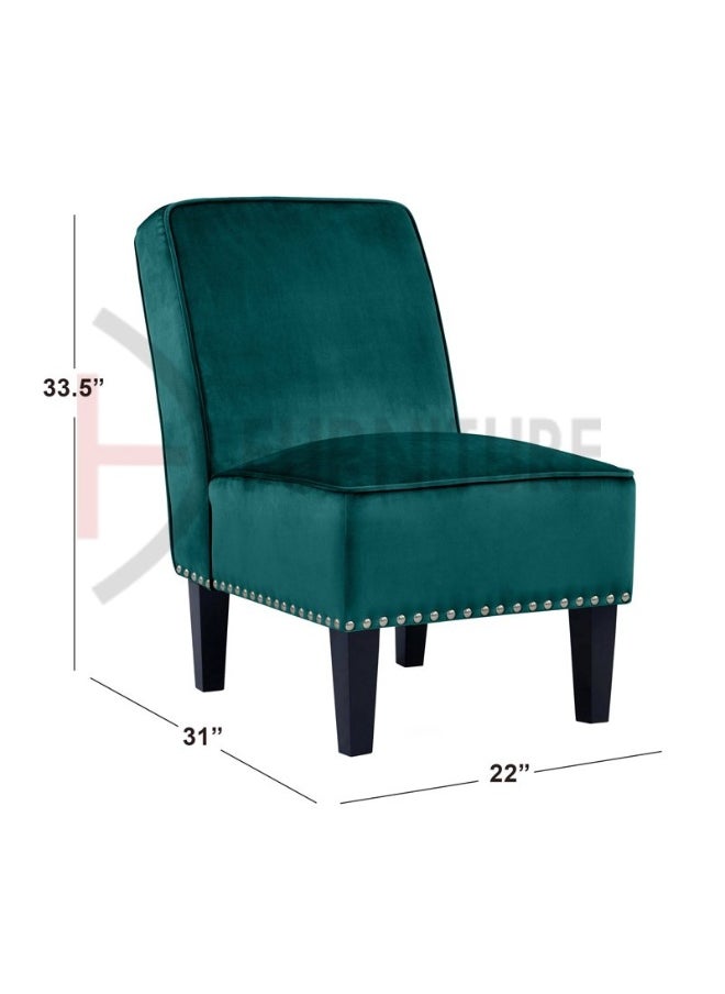 DIVINE FURNITURE Comfortable Velvet Accent Armless Chairs  - Image 5