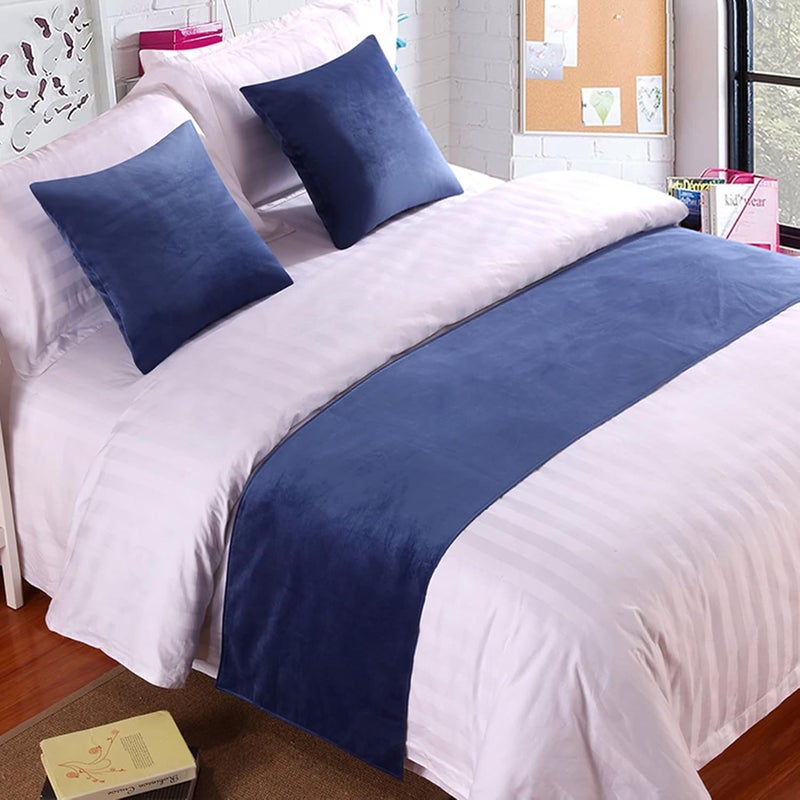 Bed Runners King Size Velvet for Foot of Bed Bed End Towel Cover Bedding Protection Bedspread Throw Decor Bed Scarf for Hotel Bedroom 180x50cm - Image 1