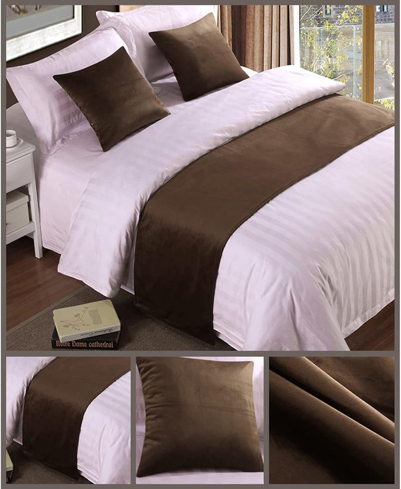 Bed Runners King Size Velvet for Foot of Bed Bed End Towel Cover Bedding Protection Bedspread Throw Decor Bed Scarf for Hotel Bedroom 180x50cm - Image 2
