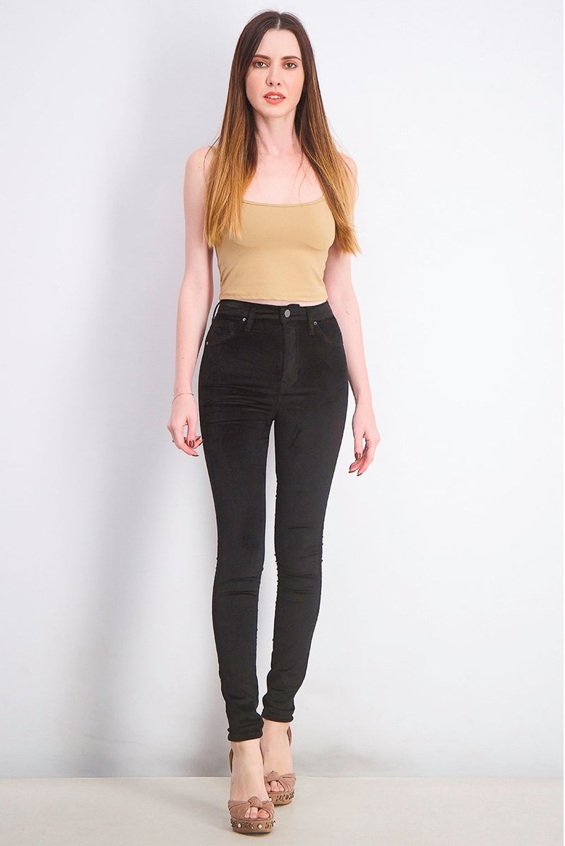 GUESS Women Belt Loops Super High Rise Skinny Pants, Black  - Image 3