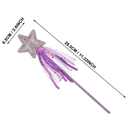 ASTER Glitter Star Wands 3Pcs 11 Inches Princess Angel Fairy Star Magic Wands Girls Fairy Magic Dressup Star Wand Angel Fairy Costume Props Wands Sticks for Birthday Halloween Christmas Party - Image 5