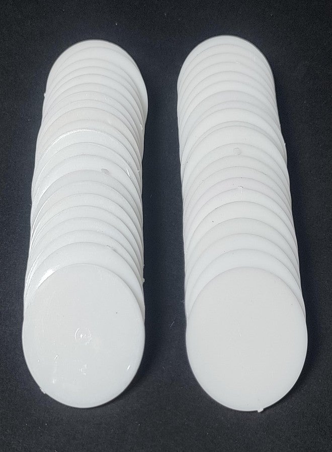 MOREL White Plain Big Plastic Token Coin Chips USE for Board Games, Restaurant, School, Shop, CANTIN, College ETC | 50 Coin |40MM. - Image 1