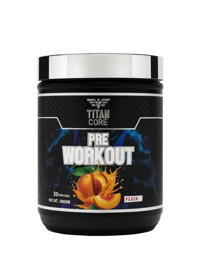 Titan core pre-workout peach flavour 300g