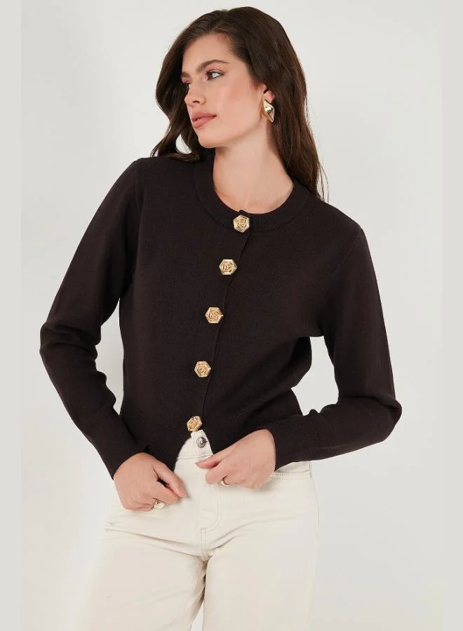 ليلا كارديجان ليلا بريميوم نسائي بقصة عادية وياقة دائرية