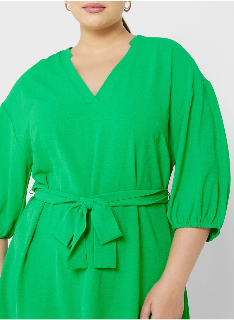 Vero Moda Curve V-Neck Tie Detail Dress  - Image 3
