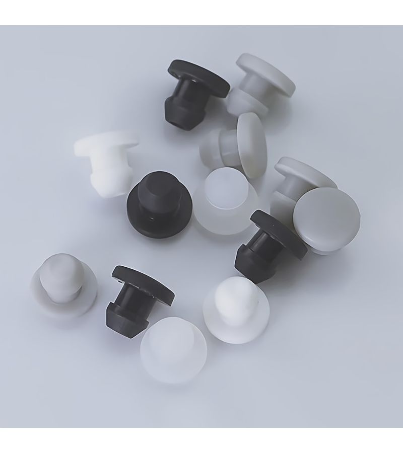 Grey 10 Pcs 4mm Rubber Hole Caps Solid T Type Plug Cover Snap On Gasket Blanking End Cap Food Grade Seal Stopper - Image 4
