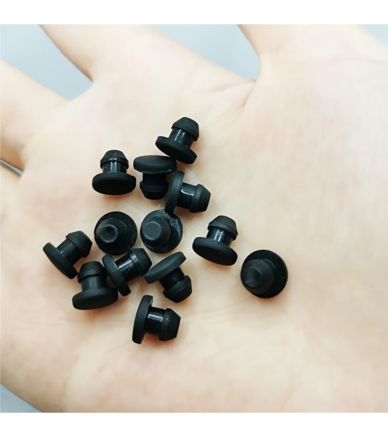 Grey 10 Pcs 4mm Rubber Hole Caps Solid T Type Plug Cover Snap On Gasket Blanking End Cap Food Grade Seal Stopper - Image 3