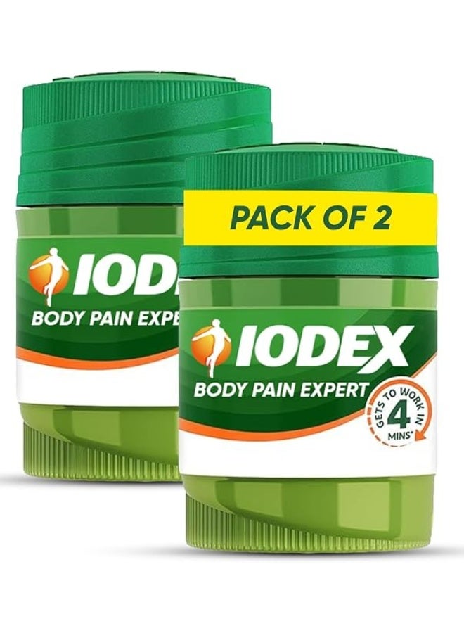 إيودكس مرهم Iodex 40 جرام | عبوة من قطعتين | لتخفيف آلام الصداع، والالتواءات، وآلام الرقبة، والكتف، والمفاصل، والظهر، والعضلات - Image 1