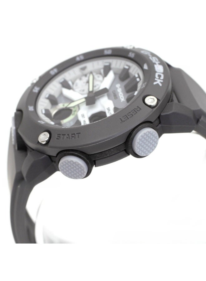 كاسيو ساعة كاسيو جي-شوك GA-2000HD-8ADR للرجال بعرض تناظري ورقمي، هيكل Carbon Core Guard، مقاومة للصدمات، مقاومة للماء حتى 200 متر، سوار راتينج رمادي - Image 3