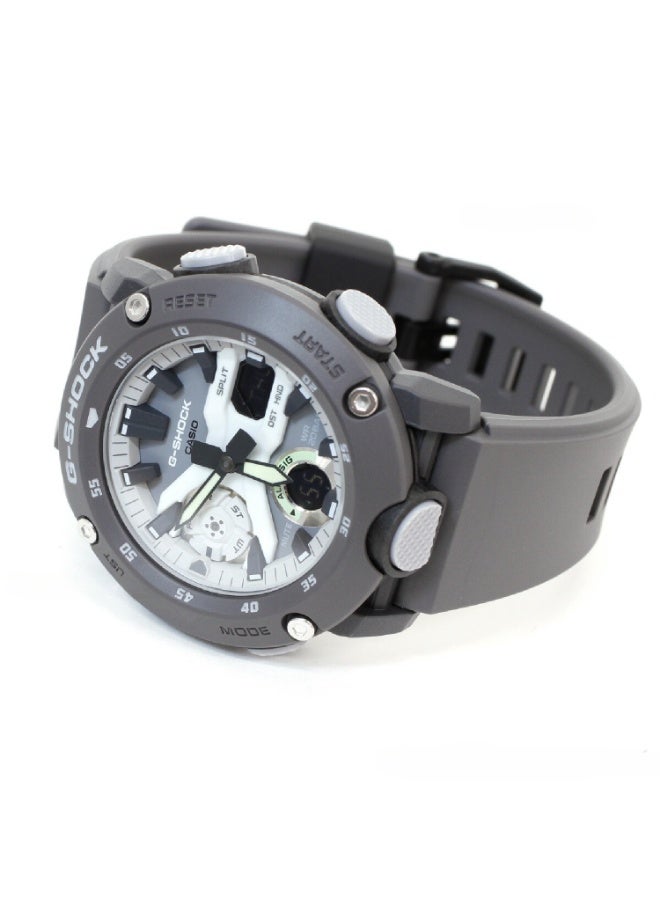 كاسيو ساعة كاسيو جي-شوك GA-2000HD-8ADR للرجال بعرض تناظري ورقمي، هيكل Carbon Core Guard، مقاومة للصدمات، مقاومة للماء حتى 200 متر، سوار راتينج رمادي - Image 5