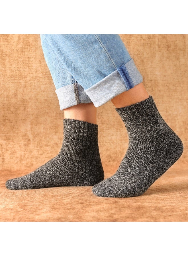 5 Pairs Wool Socks - Warm Wool Socks For Women/Men, Super Soft Crew Socks Boot Socks, Thick Knit Cozy Socks - Image 4