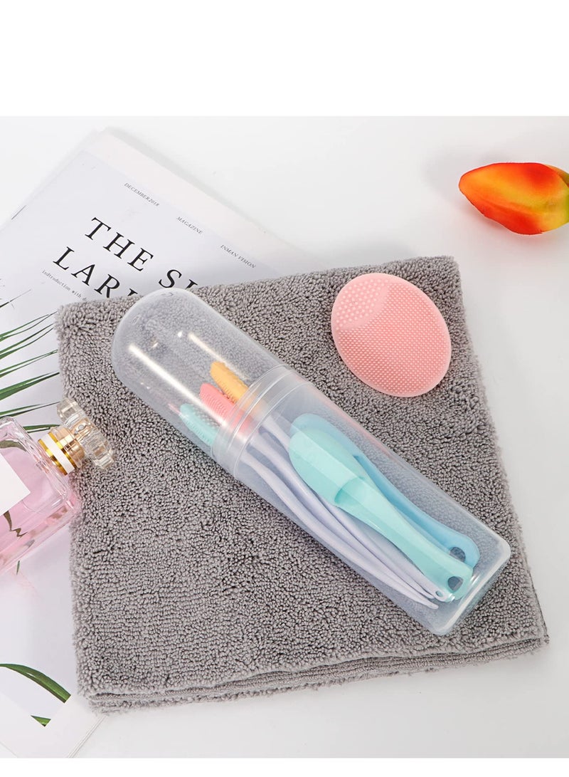 Travel Toothbrush Case 2 Pack, Plastic Portable Toothbrush Holder Toothbrush Toothpaste Storage Box for Travel Camping Business - Clear White - Image 4