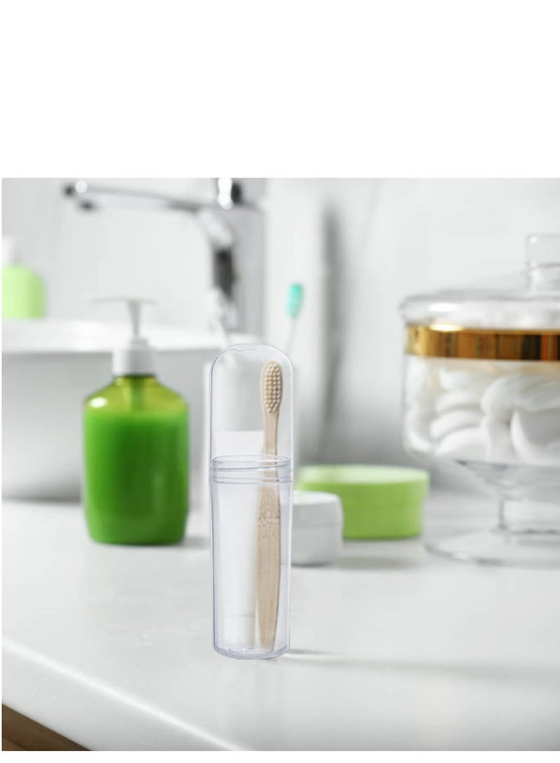 Travel Toothbrush Case 2 Pack, Plastic Portable Toothbrush Holder Toothbrush Toothpaste Storage Box for Travel Camping Business - Clear White - Image 5
