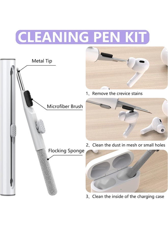 SJet Soft Silicone Protective Case Cover for AirPods Pro 3 2025 with Cleaner Kit and Keychain(Purple) - Image 3