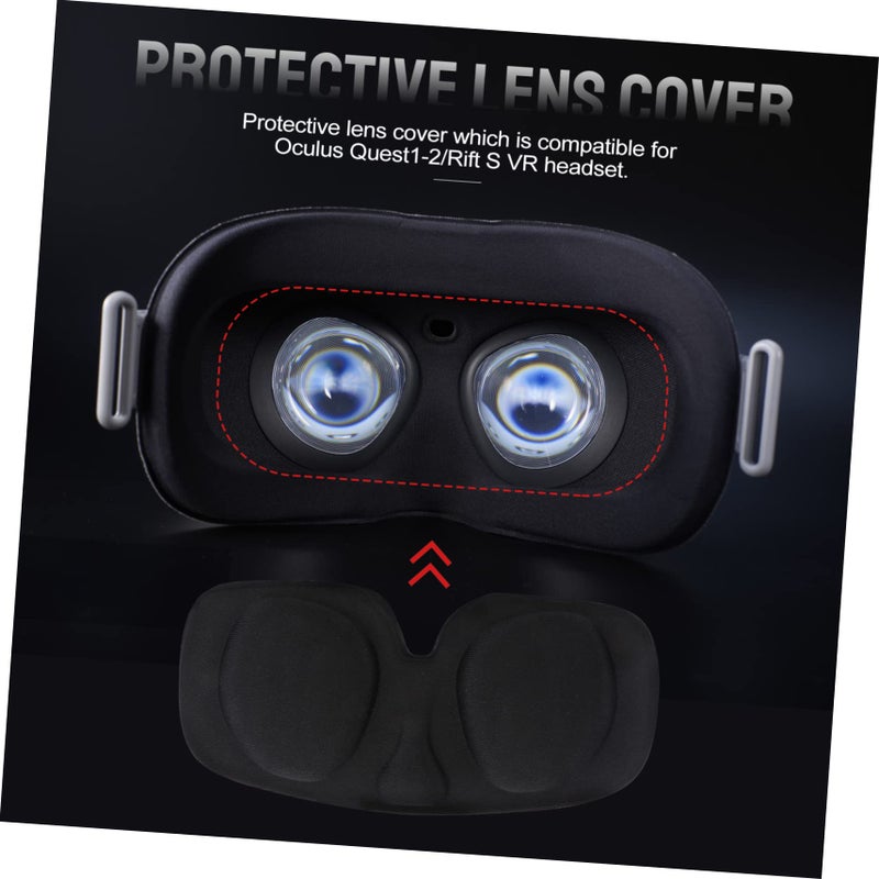 VR Lens Covers Scratch Resistant 15x6cm Black Compatible with Rift S Headset - Image 3