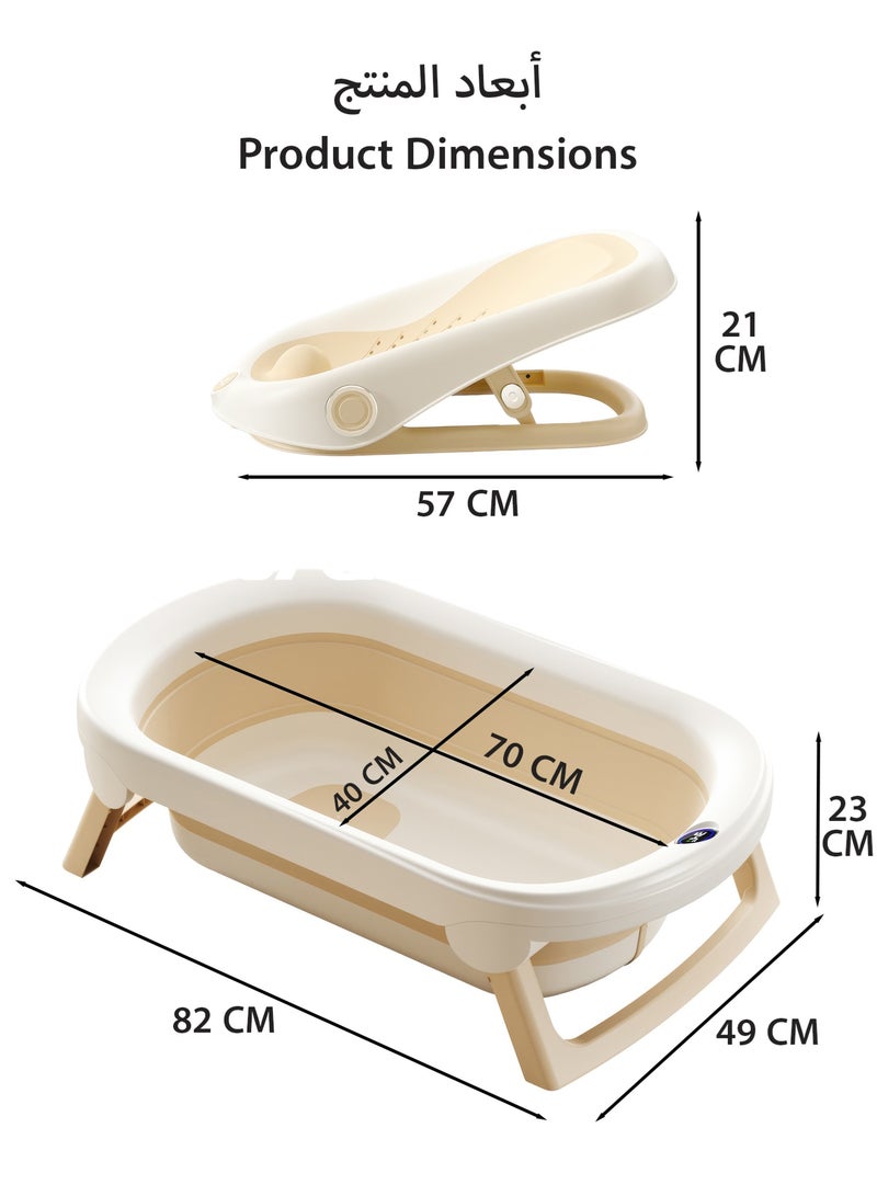 RENOVO Foldable Baby Bath Tub with Anti-Slip Foldable Bath Stand Built-in Thermometer Collapsible & Portable Suitable for Newborns to Toddlers 0-3 Years - Image 3