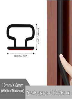 Generic Rubber Door Weather Stripping Door Seal Strip, Self-Adhesive Backing D-Shape Door Weatherstripping Frame Soundproof Door Seal Strip Weatherstripping Window Insulation, 10M/32 Feet  - Image 2
