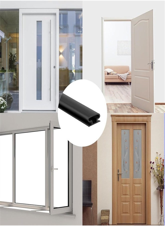 Generic - Rubber Door Weather Stripping Door Seal Strip, Self-Adhesive Backing D-Shape Door Weatherstripping Frame Soundproof Door Seal Strip Weatherstripping Window Insulation, 10M/32 Feet - Image 1