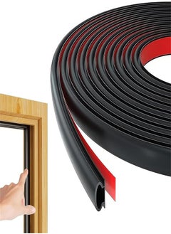 Generic Rubber Door Weather Stripping Door Seal Strip, Self-Adhesive Backing D-Shape Door Weatherstripping Frame Soundproof Door Seal Strip Weatherstripping Window Insulation, 10M/32 Feet  - Image 1