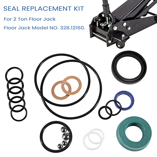 sevencow 328.12160 Floor Jack Seal Kit for Craftsman 2 Ton Floor Jack Replacement Part for Repairs,Seal Replacement Kit (21pcs) - Image 2