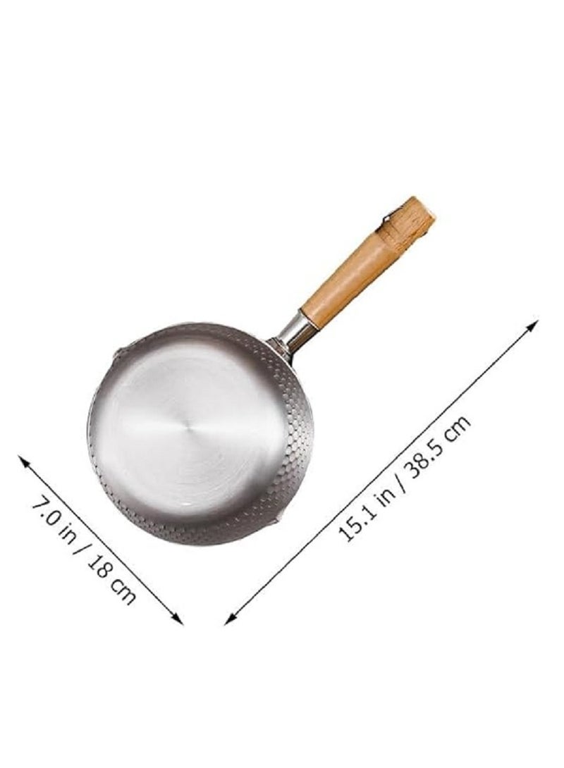 A non-stick stainless steel frying pan with a wooden handle, combining durability, ease of use, and an aesthetic touch. - Image 2