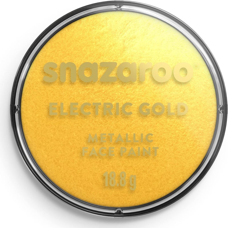 Snazaroo Electric Gold Metallic Face Paint - 18.8g - Image 1