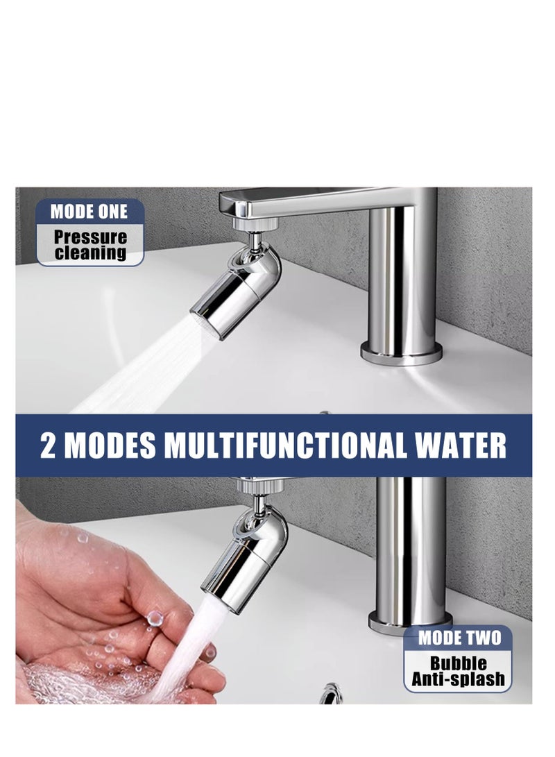 KASTWAVE 2 Pack Faucet Extender, 720° Swivel Faucet Aerator, 2 Water Outlet Modes, Faucet Extender for Kitchen 55/64 inch Female Thread, Kitchen Sink Aerator Chrome - Image 2