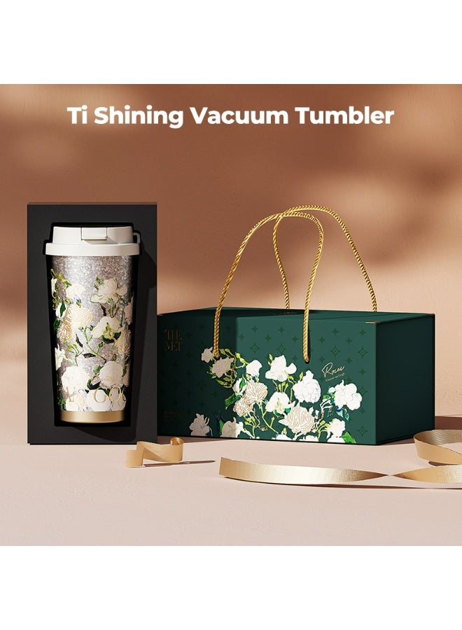 GERM Van Gogh Irises Titanium Vacuum Tumbler 500ml | GERM × THE MET Series Insulated Flask with Straw Lid | Pure Titanium Leak-Proof Coffee Mug | BPA-Free Reusable Hot & Cold Travel Cup  - Image 2