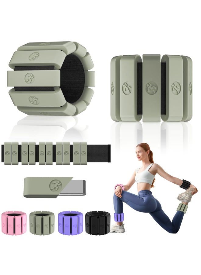 Sonkoloro Wrist Ankle Weights for Women, 2.6LB Weight Non-Slip Hand & Leg Weighted for Strength Training, Walking, Running, Yoga, Pilates, and Jogging Matcha 58g - Image 1