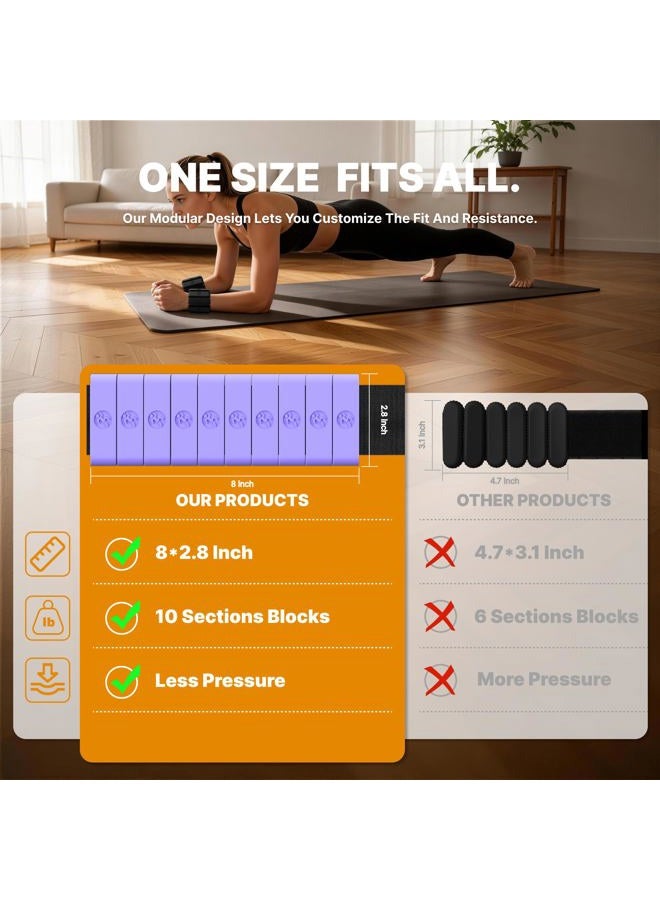 Sonkoloro Wrist Ankle Weights for Women, 2.6LB Weight Non-Slip Hand & Leg Weighted for Strength Training, Walking, Running, Yoga, Pilates, and Jogging Matcha 58g - Image 3