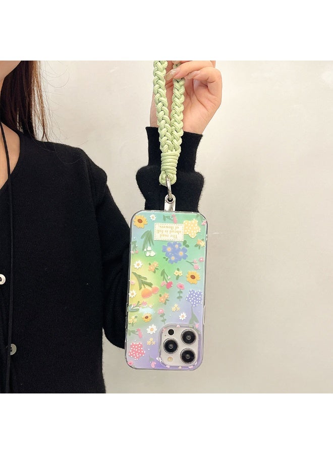 NIBEMINENT Summer Small Floral Protective TPU Case Cover For iPhone 16 Plus, Summer Small Floral Phone Case With Bracelet - Image 3