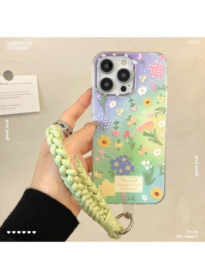 NIBEMINENT Summer Small Floral Protective TPU Case Cover For iPhone 16 Plus, Summer Small Floral Phone Case With Bracelet - Image 1