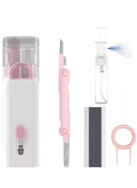 Pink 7-in 1 Laptop Screen Keyboard Earbud Cleaner Kit for Airpods Pro MacBook iPad iPhone iPod, walrfid Multi-Function Airpod Cleaning Pen Brush Tool Key Remover for PC Monitor, Phone, Computer