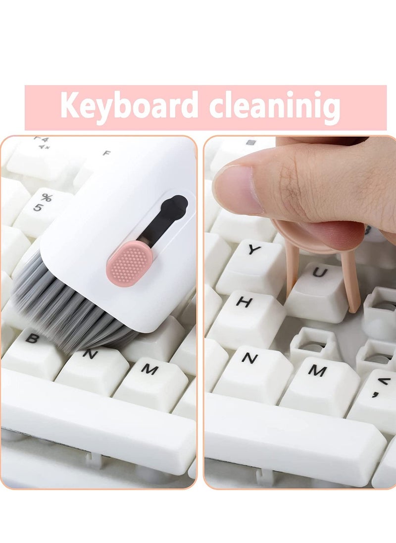 Pink 7-in 1 Laptop Screen Keyboard Earbud Cleaner Kit for Airpods Pro MacBook iPad iPhone iPod, walrfid Multi-Function Airpod Cleaning Pen Brush Tool Key Remover for PC Monitor, Phone, Computer