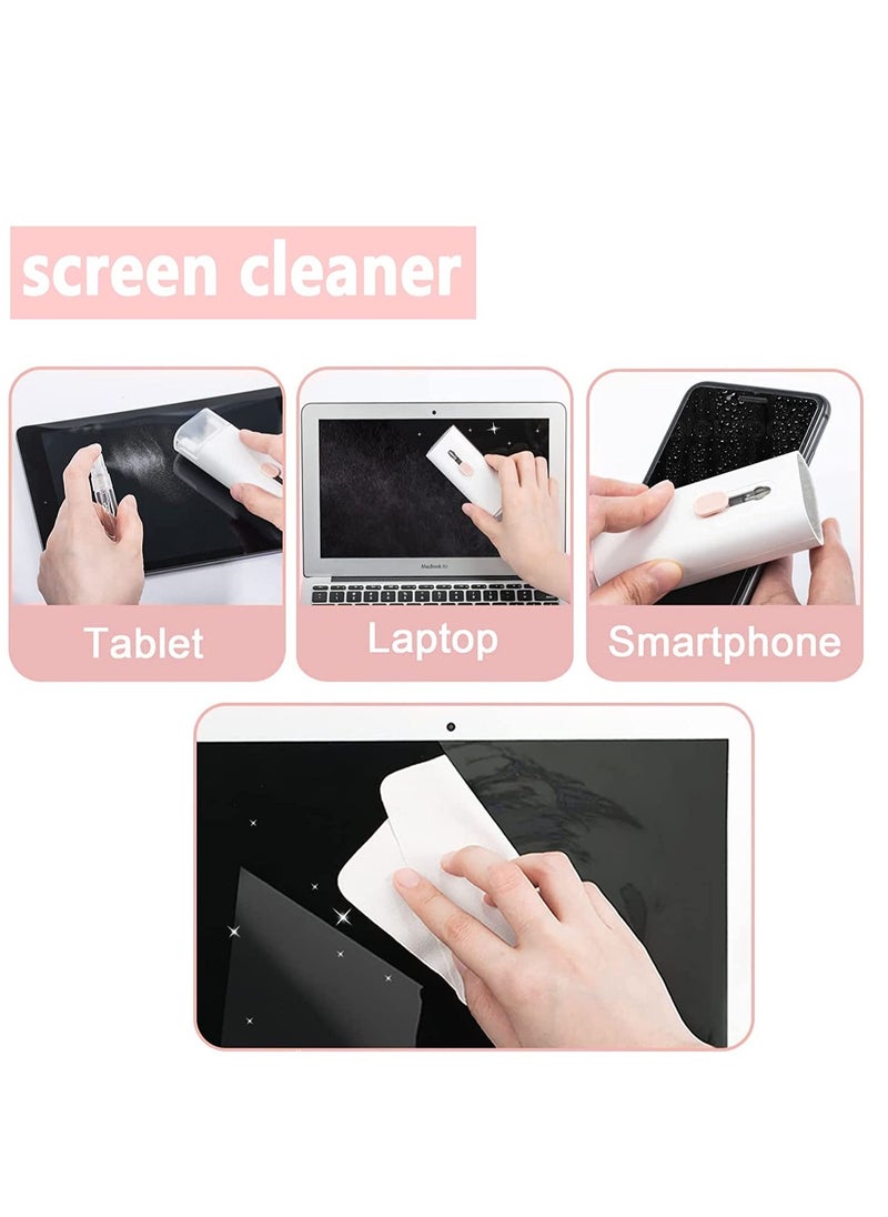 Pink 7-in 1 Laptop Screen Keyboard Earbud Cleaner Kit for Airpods Pro MacBook iPad iPhone iPod, walrfid Multi-Function Airpod Cleaning Pen Brush Tool Key Remover for PC Monitor, Phone, Computer