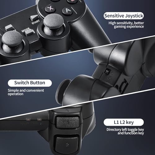 DOMENICO Wireless Video Games for TV Gaming Retro Gaming Console with Game Stick 1080P Plug & Play TV Video Game Set for 2 Player with 9Emulator for Kids & Old School Station Video Game, Black - Image 2