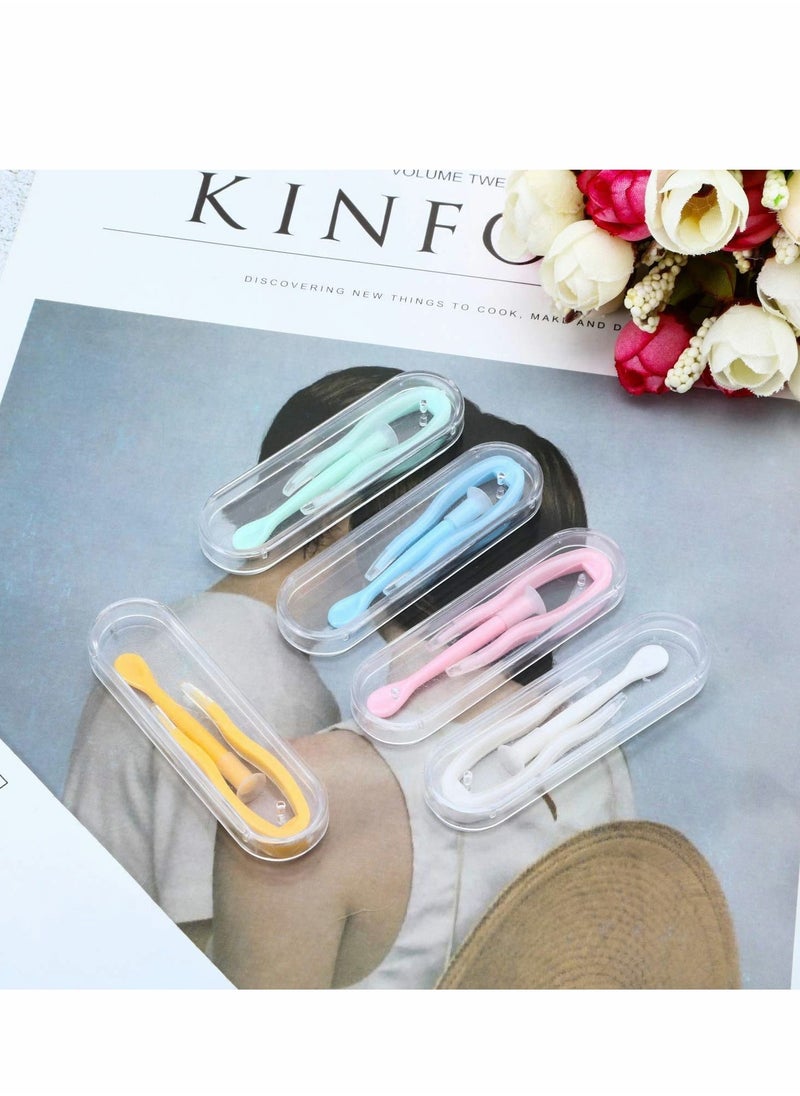 KASTWAVE Contact Lens Tweezer Case, Travel Tweezers and Suction Stick Contact Lenses Inserter Remover (5 Colors) Contact Lens Remover Plunger Holder Inserter Remover for Hard Lenses, 10 Pieces  - Image 5