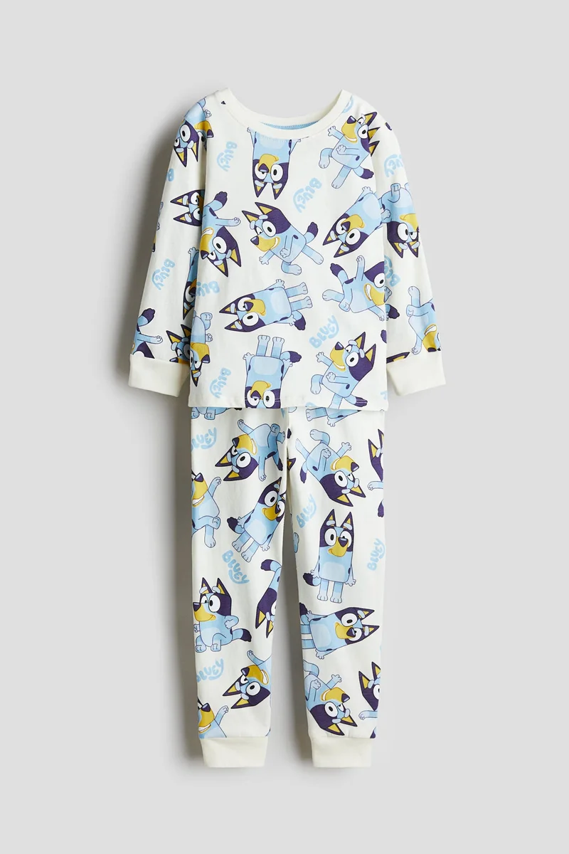 اتش اند ام Printed cotton jersey pyjamas