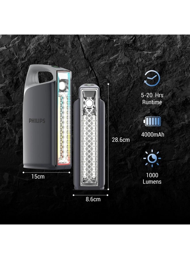 Philips 1000 Lumens ABS Multi-Functional Emergency Rechargeable Flashlight 28.6 x 8.6 x 15 cm SFL3402/56 Grey/Black - Image 3