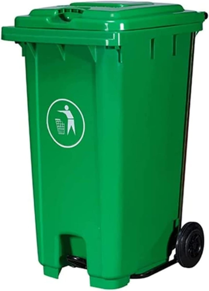 AQ AQSON AQSON 240L Plastic Trash Can with Foot Pedal and Wheels - Durable Green Waste Bin for Home, Office & Kitchen - Image 1