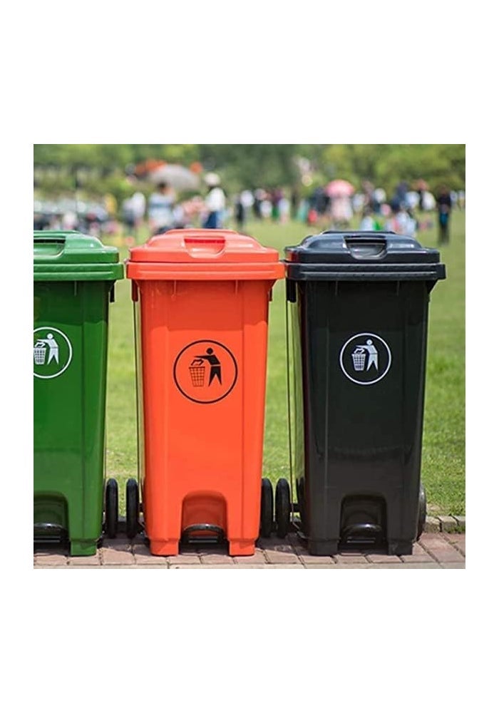 AQ AQSON AQSON 240L Plastic Trash Can with Foot Pedal and Wheels - Durable Green Waste Bin for Home, Office & Kitchen - Image 2